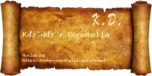 Kádár Donatella névjegykártya